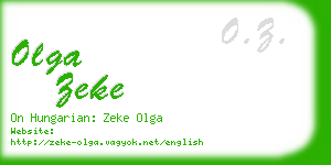 olga zeke business card